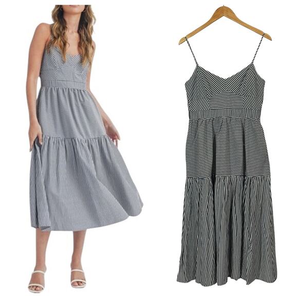 Lush Dresses & Skirts - NWT Lush Navy Stripe Midi Dress - Medium